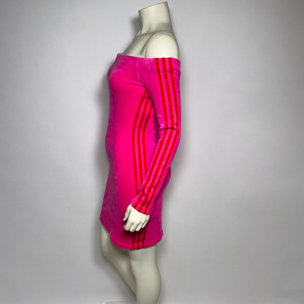 ADIDAS x IVY PARK Pink Velour Dress 'Heart Drop' - Picture 6 of 10